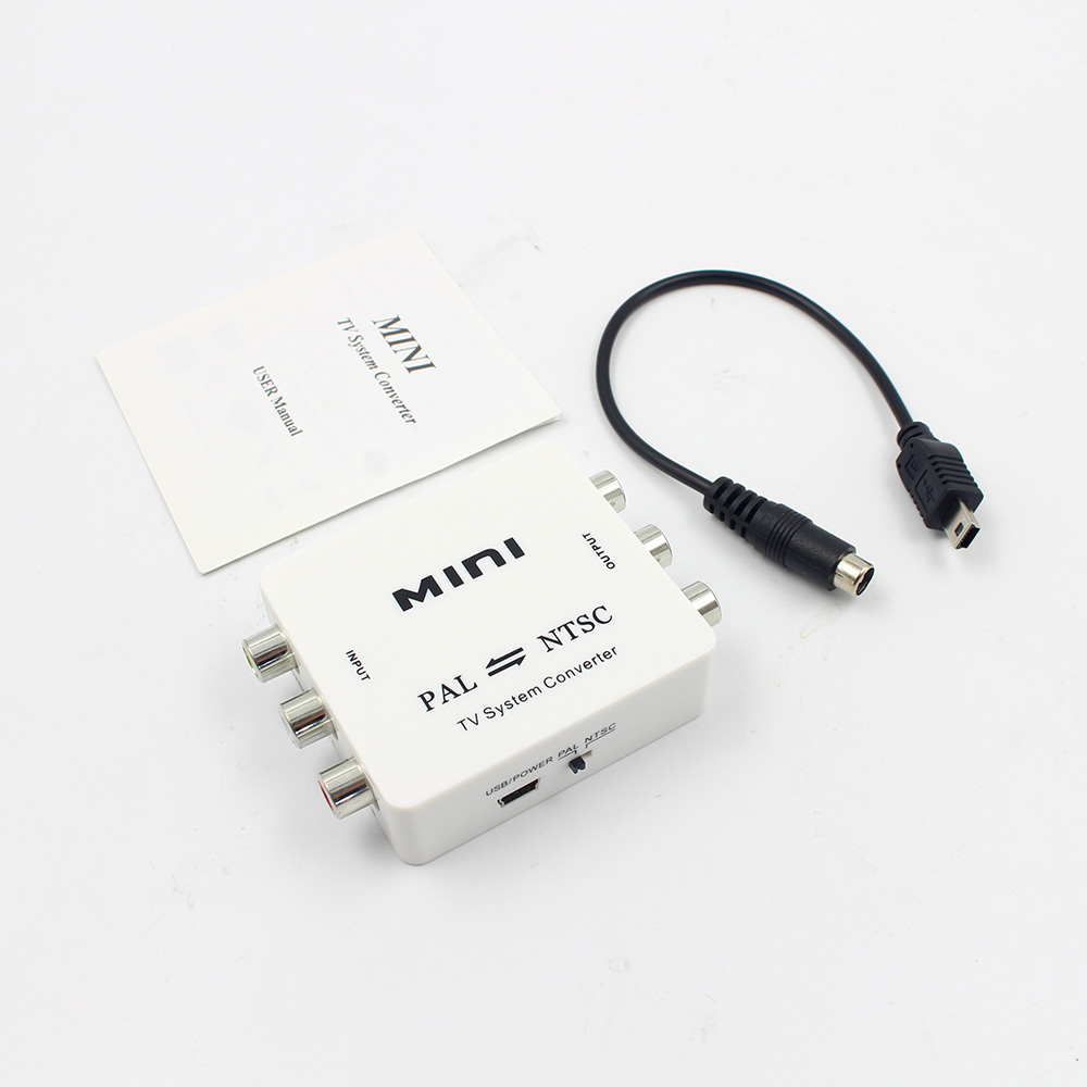 New PAL/NTSC/SECAM to PAL/NTSC MINI TV Format Converter for Video PDP White