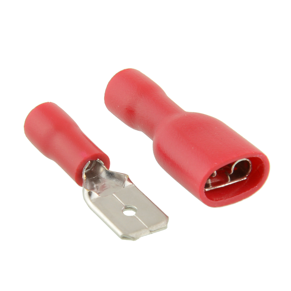 50pair Red Fully Insulated Red Spade Crimp Connectors Terminal Male