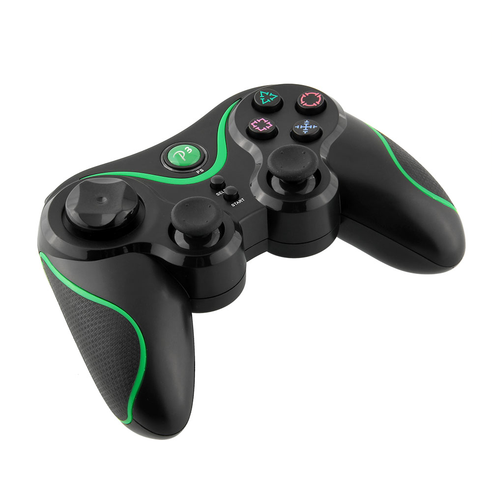 Bluetooth Remote Game LED Controller Black+Green For Sony PS3 Playstation 3 - Picture 2 of 4