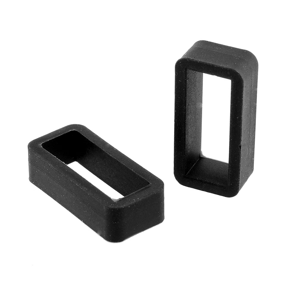 Black Rubber Silicone Watch Band Strap Hoop Loop Retainer Buckle Holder