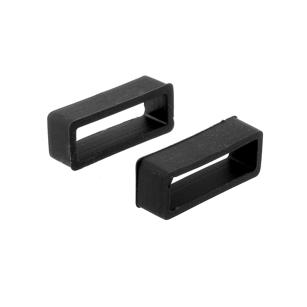 Black Rubber Silicone Watch Band Strap Hoop Loop Retainer Buckle Holder