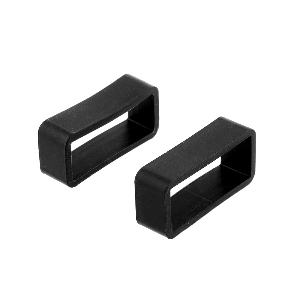 Black Rubber Silicone Watch Band Strap Hoop Loop Retainer Buckle Holder