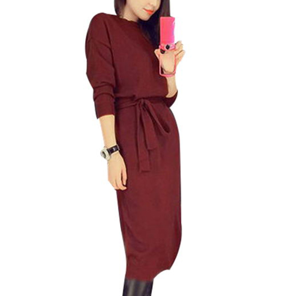 ... Sexy Korean Women Loose Long Sleeve Dress Cocktail Bodycon Long Dress