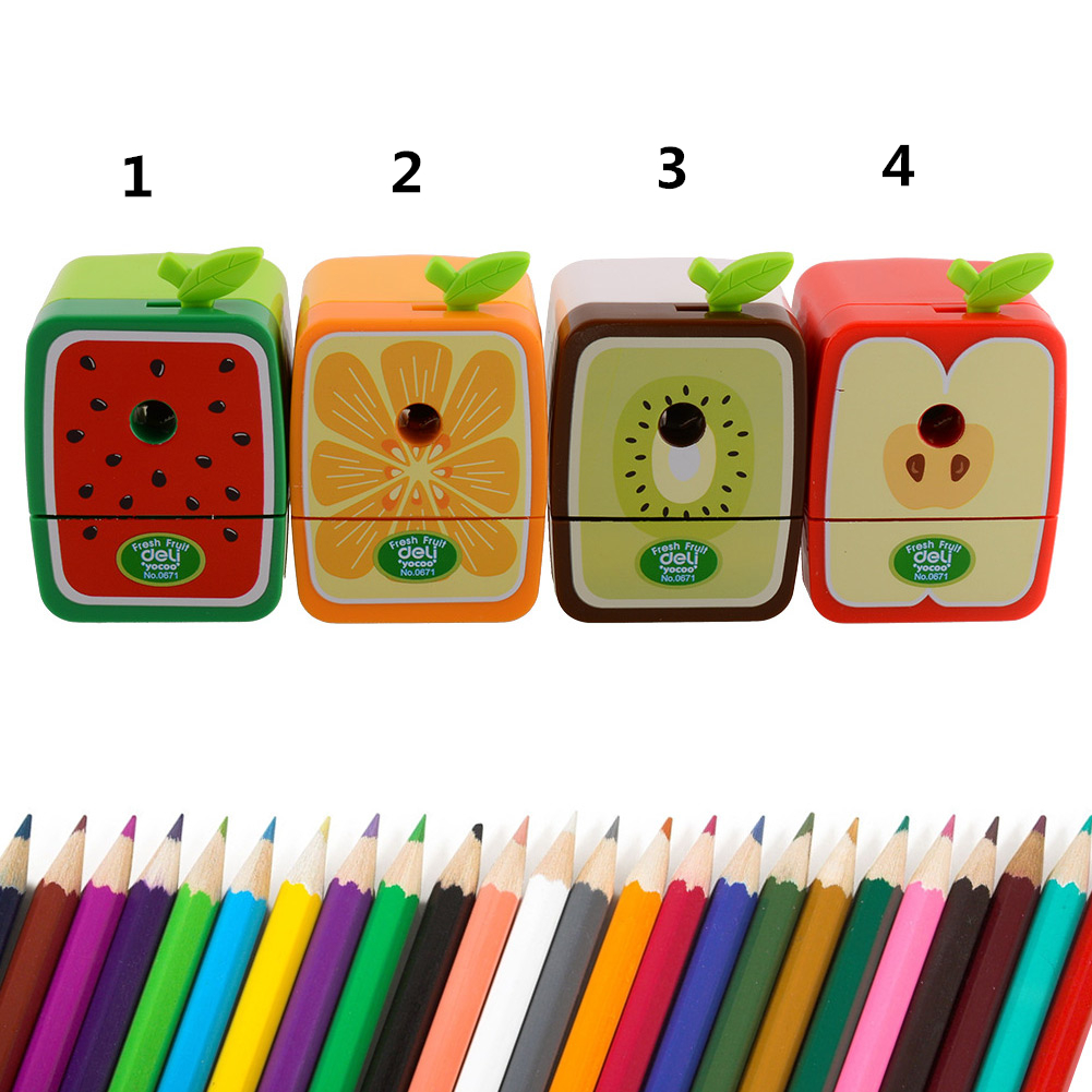 Novelty apple Pencil Sharpener Rotary Manual Fruit Design Stationery
