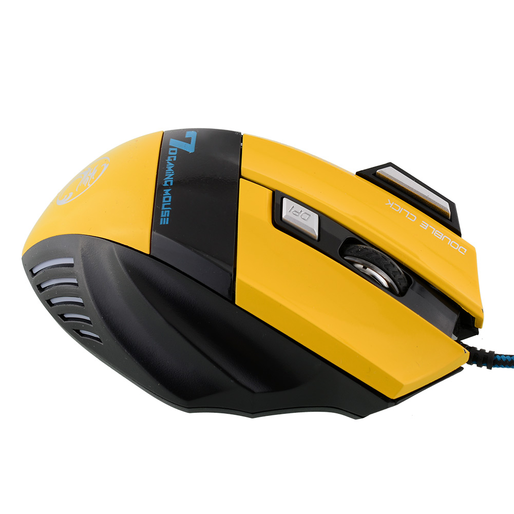 Yellow New 5500 DPI LED Optical USB Wired Mouse For Gaming laptop Cheap