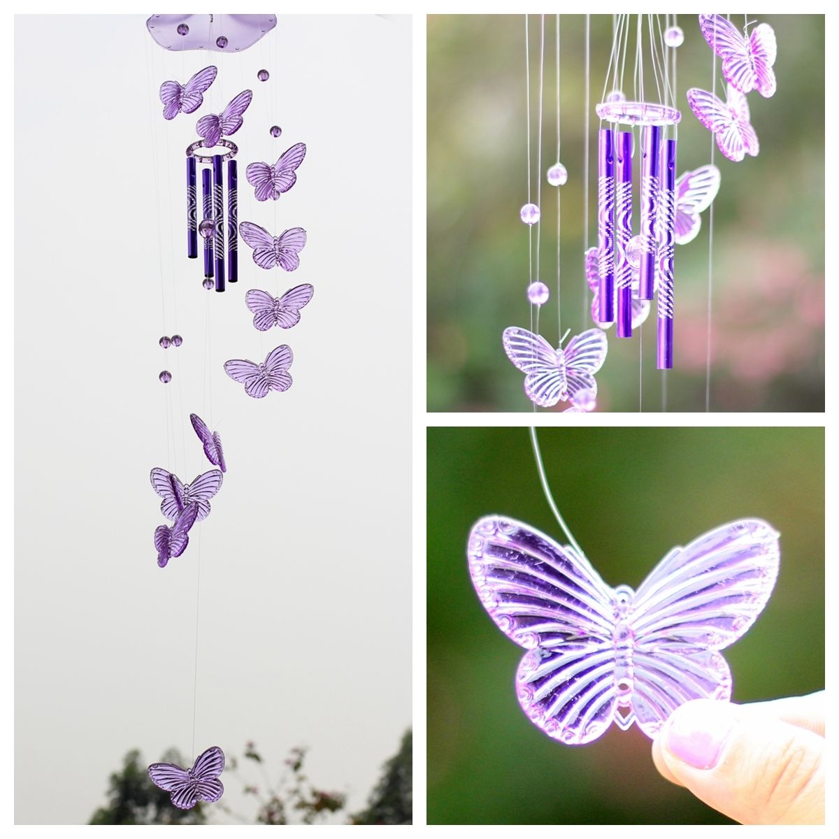 crystal butterfly wind chime bell garden ornament gift yard crystal butterfly wind chime bell garden ornament gift yard