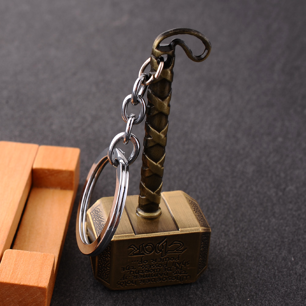 Hero The Avengers Marvel Captain America Shield Thor Hammers KeyChain