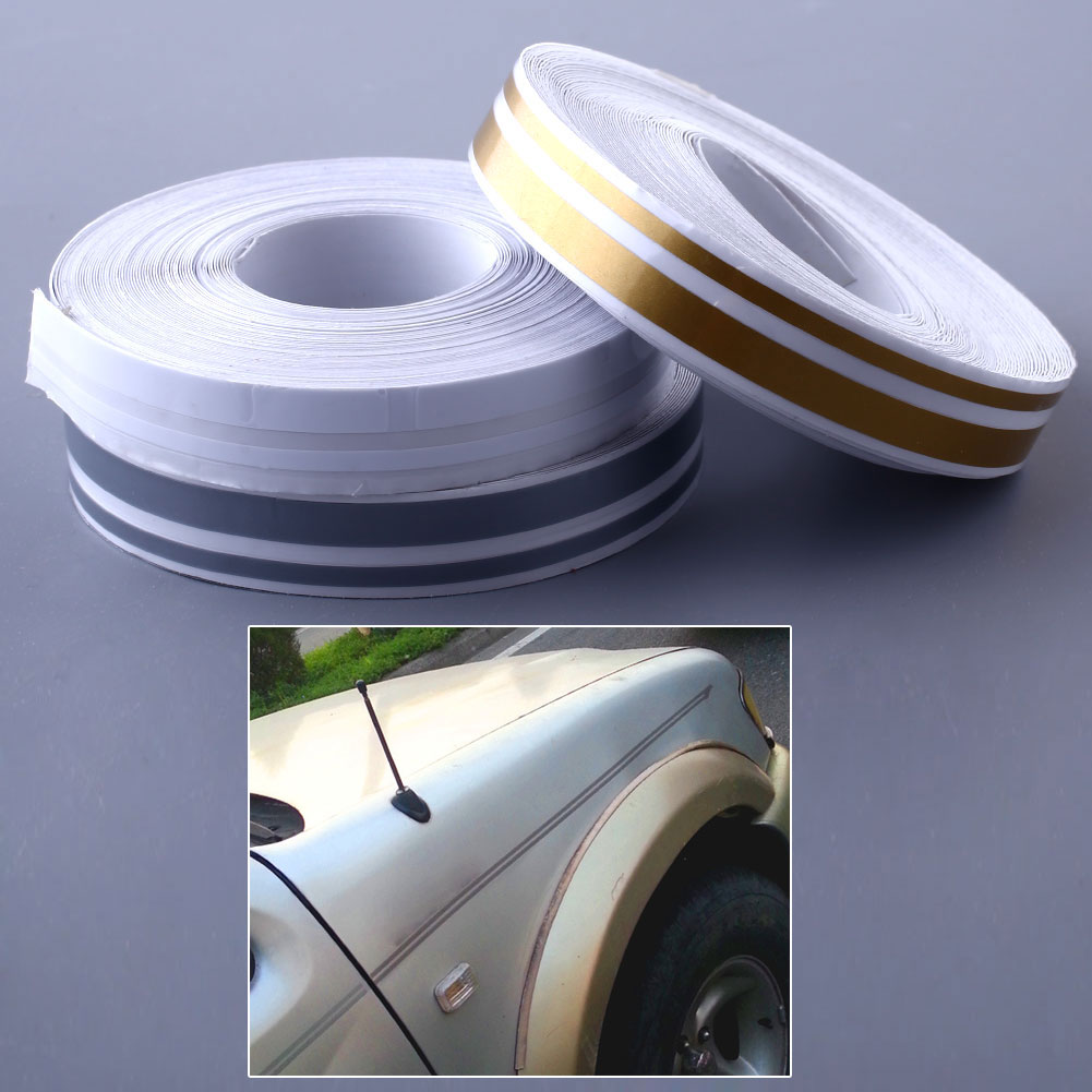 Car 12mm PinStripe PinStriping Tape Vinyl Sticker White Gold Silver