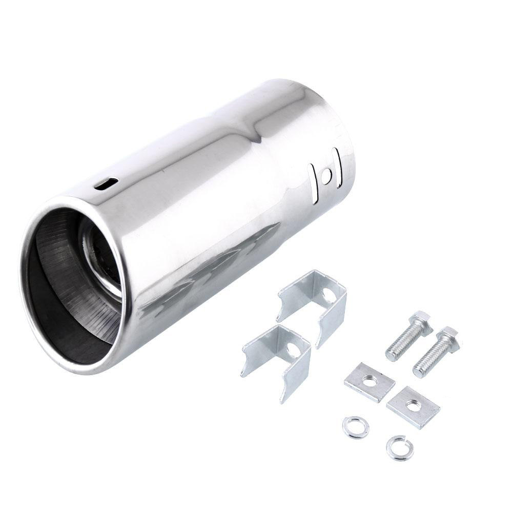 Chrome Auto Stainless Steel Oval Exhaust Tail Muffler Tailpipe Tip Pipe
