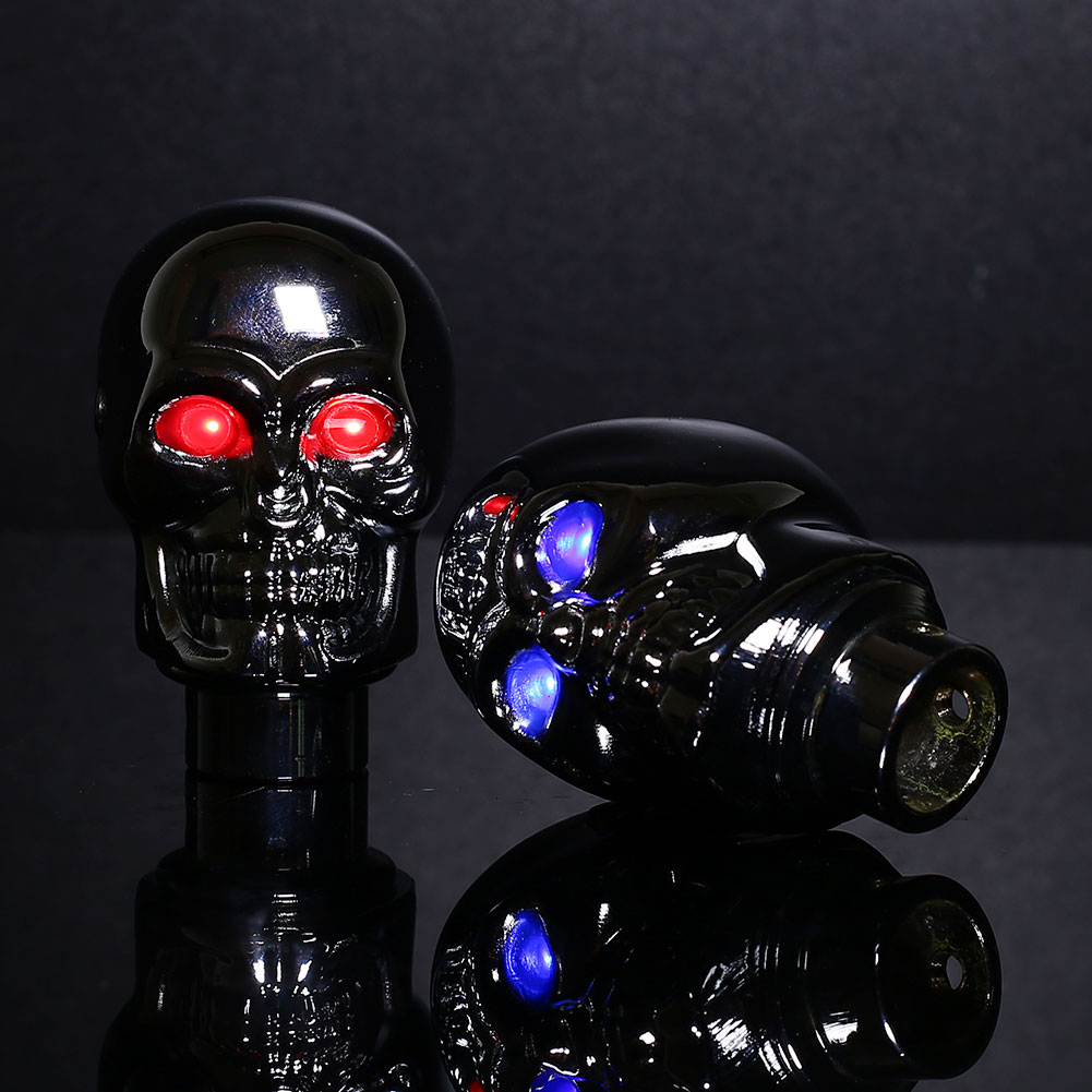 Skull Head Universal Red/Blue LED Gear Shift Knob Stick Retro Shifter