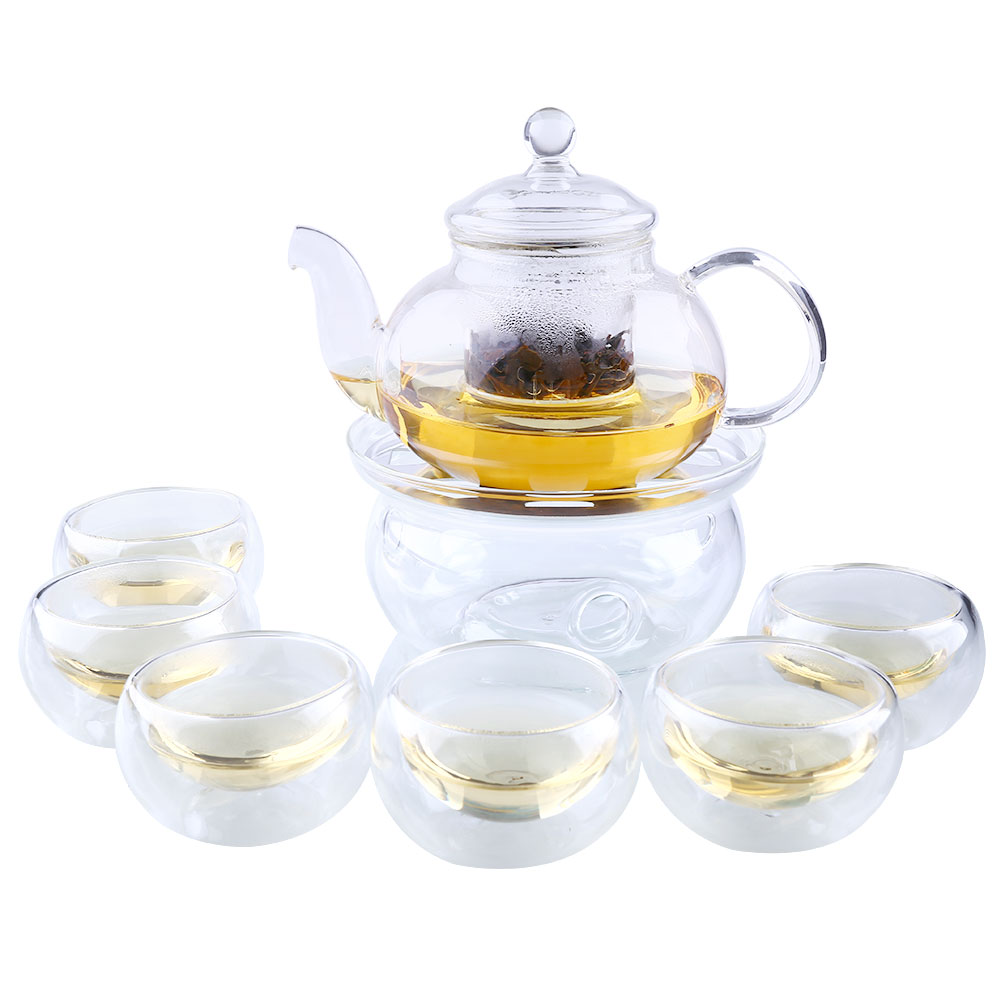 Heat Glass Teapot with Infuser Coffee Tea Leaf Herbal Tea Pot Set 400ML