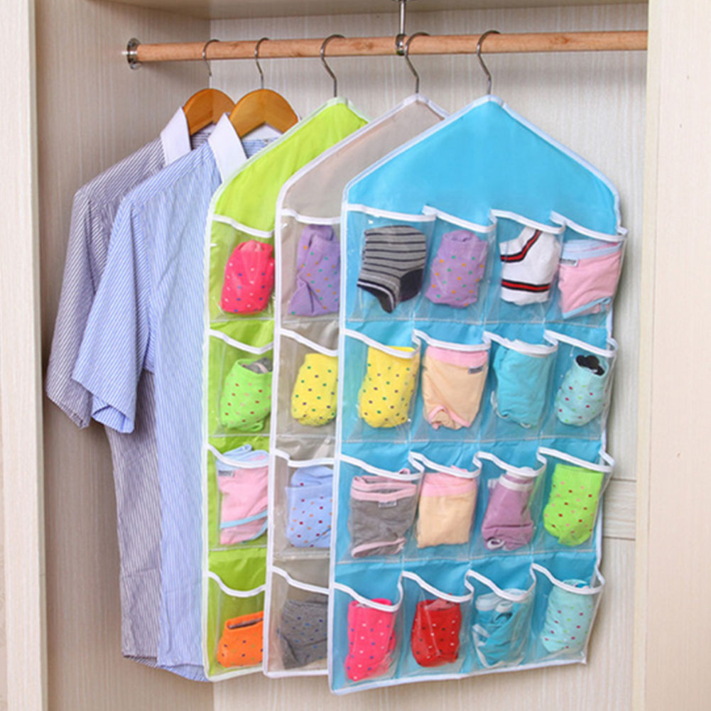 thumbnail image 2 of Mosghuiy Hanging Jewelry Organizer With 39 Pouches & 36 Hooks - Double Sided Storage For Closet 2 of 10