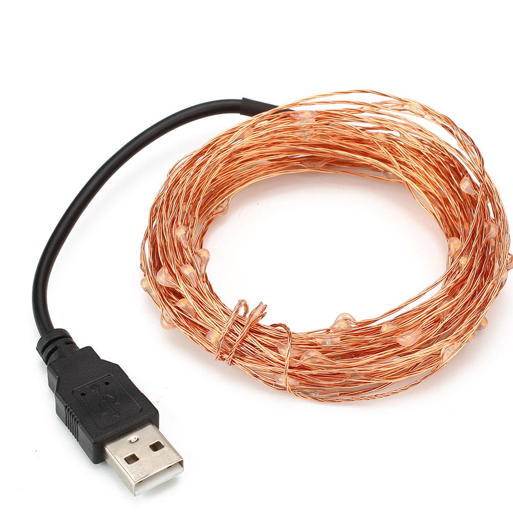 Outdoor 5M USB Christmas Copper Cord 50-LED Strip String Light Wedding Lamp eBay