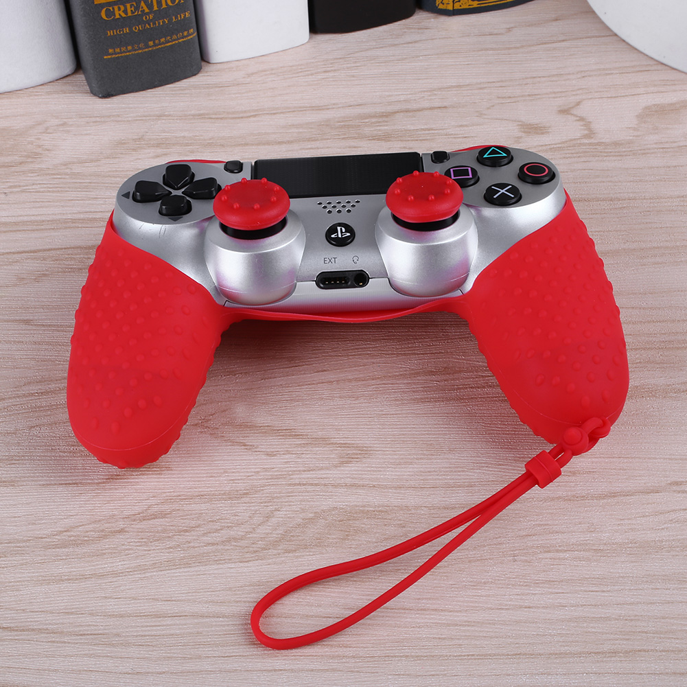 Silicone Cover Case Skin+2 JoyStick Stick Caps For PS4 Controller Gift