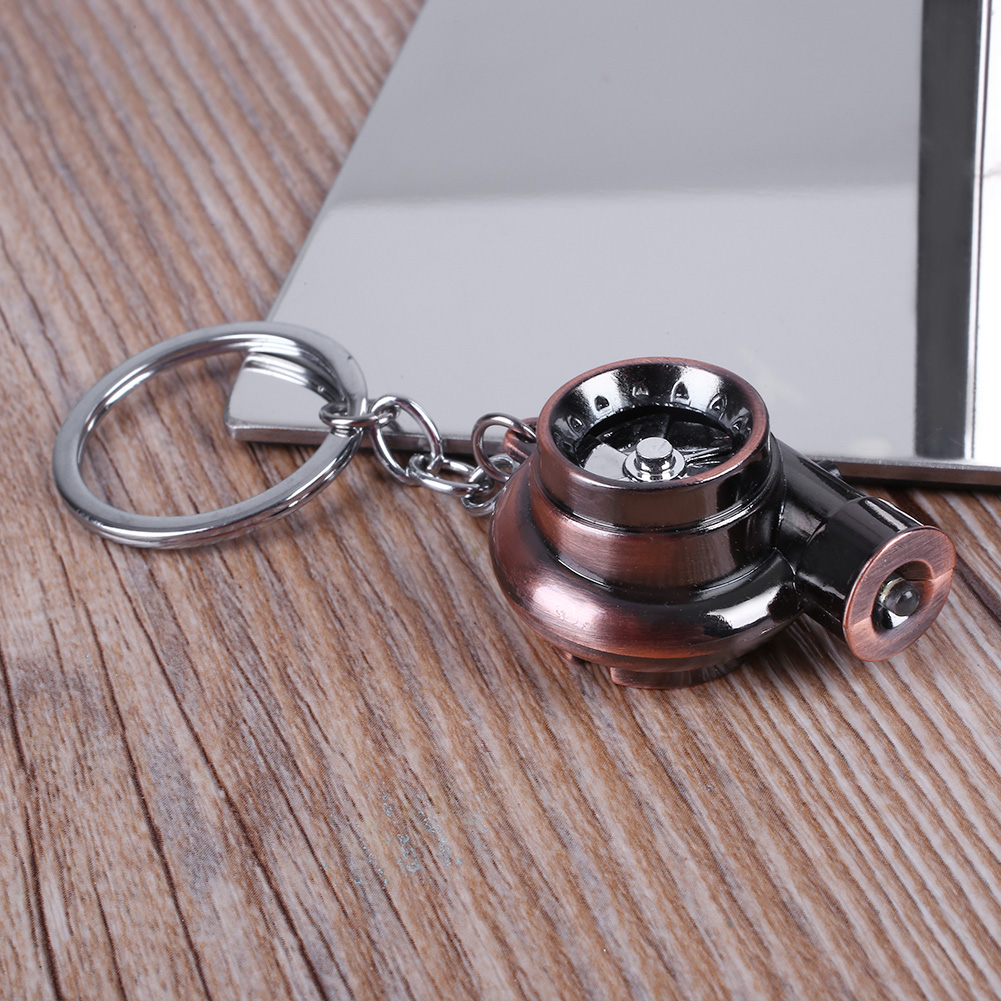 Car LED Turbo Keychain Bearing Spinning Turbine Key Chain Ring Keyfob