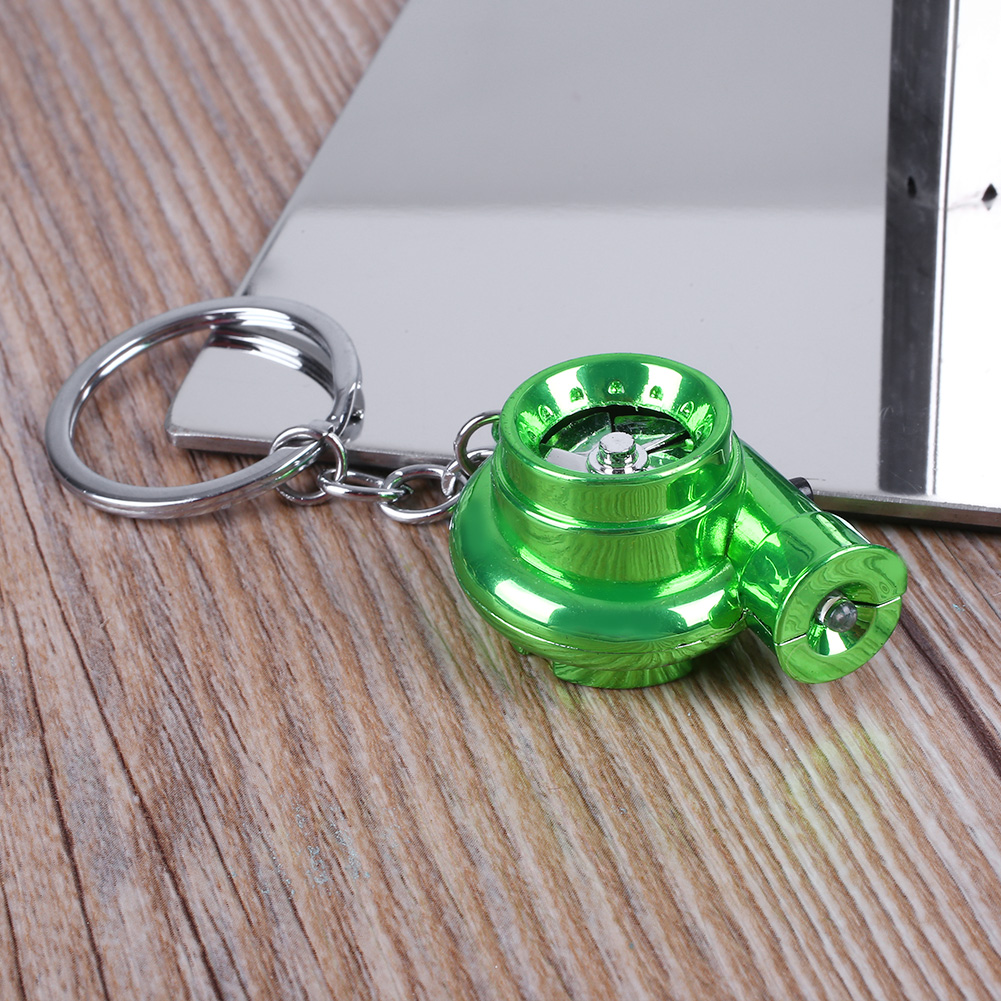 Car LED Turbo Keychain Bearing Spinning Turbine Key Chain Ring Keyfob