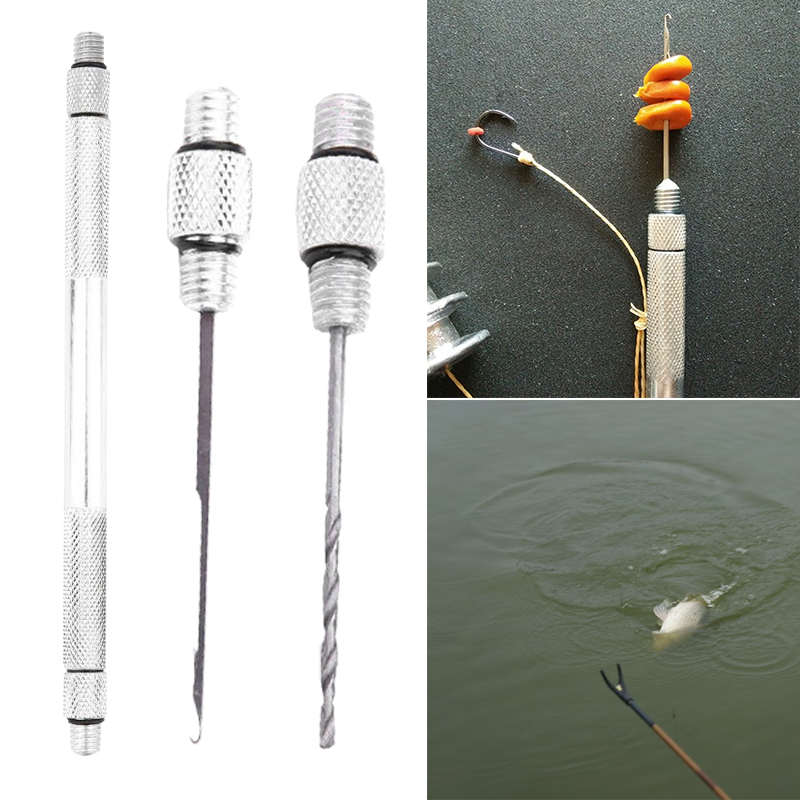 3in1 Fish Fishing Bait Drilling Needles Drill Tackle Rigging Tool Kit