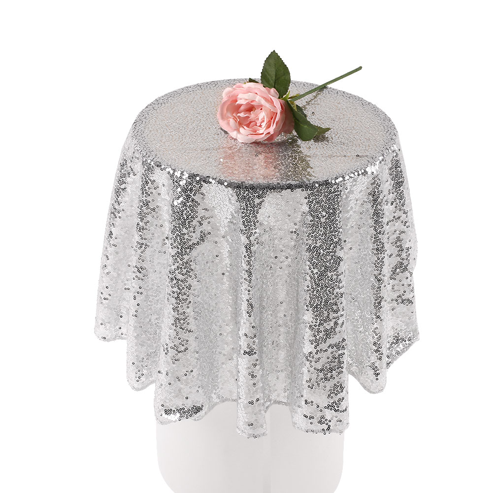 New Sparkle Table Cloth Round Bling Sequin Tablecloth Cover Wedding Party Decor eBay