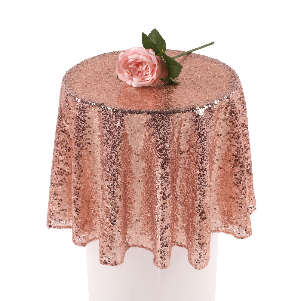 New Sparkle Table Cloth Round Bling Sequin Tablecloth Cover Wedding