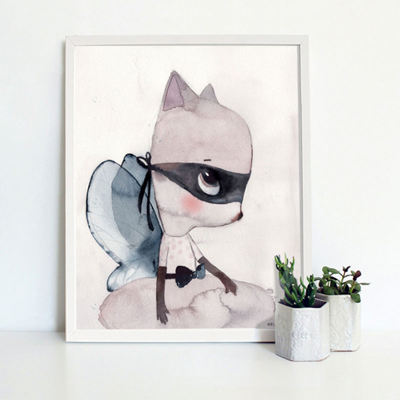 Rabbit Pattern Pictures Home Wall Decor Abstract Canvas Watercolor