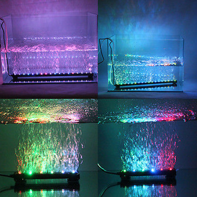46CM DC 12V LED Air Bubble Light Water Underwater Aquarium Fish Tank