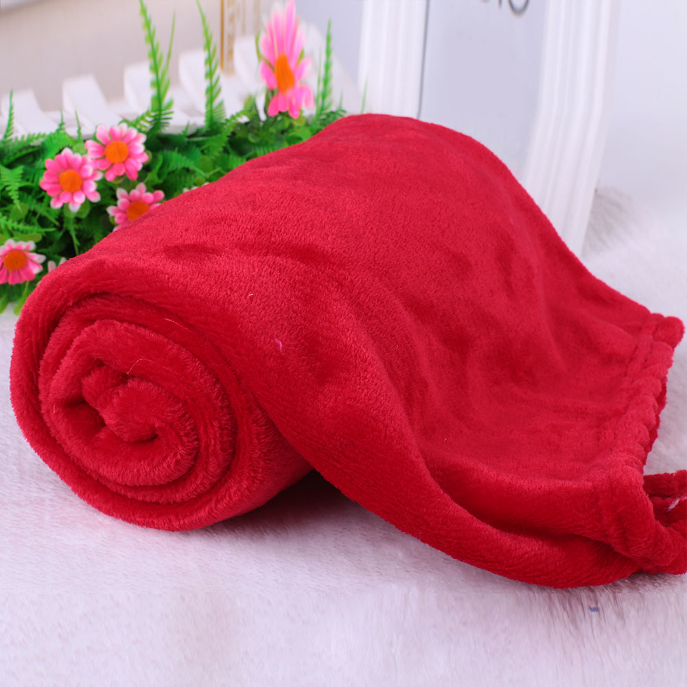 Nosii Solid Color Soft Coral Velvet Warm Throw Bed Sheet ...