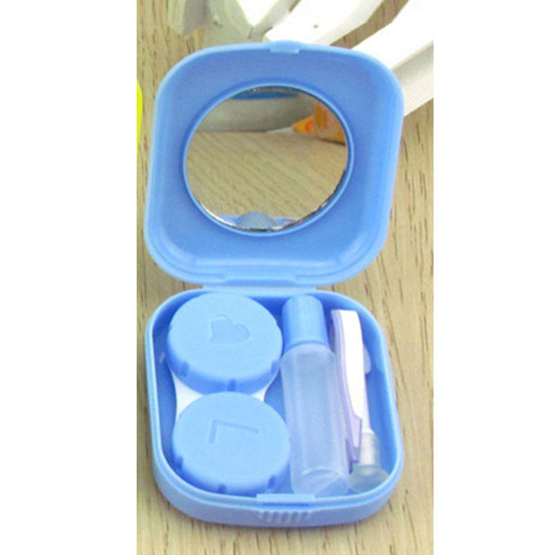 Contact Lens Case Travel Kit Portable Mirror Container Holder 5 Colors