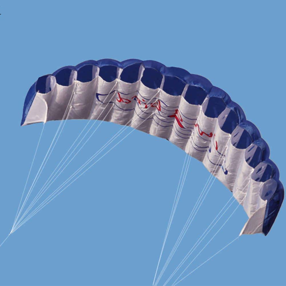 Sports Dual Stunt Parafoil Kite Power Soft with Handle 30m Line Beach