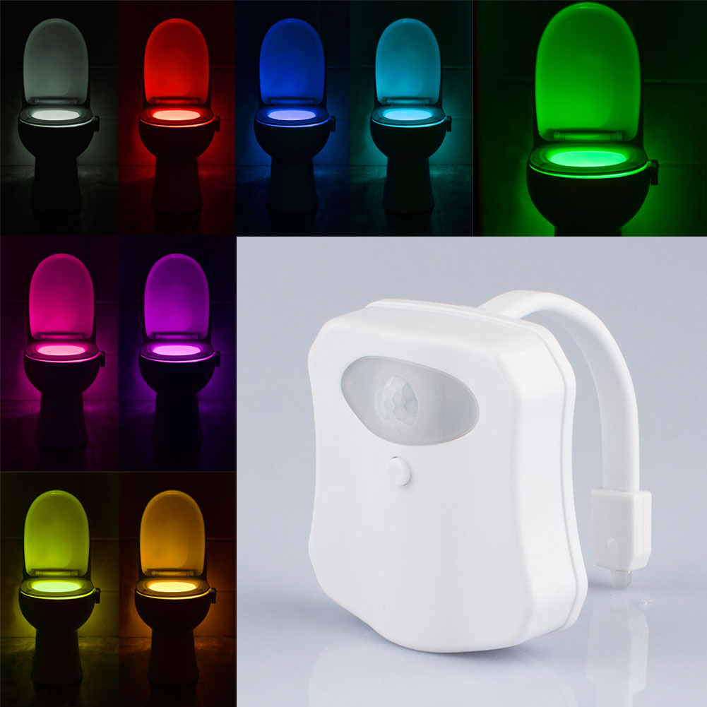 LED Toilet Bowl Seat Night Light Human Motion Activated Seat Sensor
