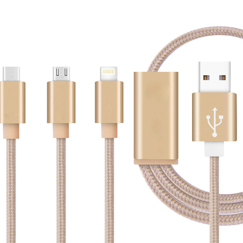 3in1 Micro + 8 Pin + TypeC USB Charger Cable For iPhone 5s 6 6s 7 7plus Samsung eBay