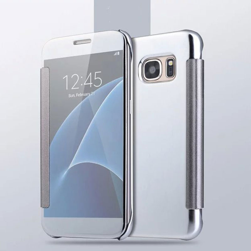 luxury mirror smart clear flip hybrid cover for samsung galaxy s7 edge s8 ebay luxury mirror smart clear flip hybrid cover for samsung galaxy s7 edge s8 ebay