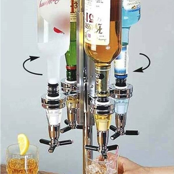 Wall Mounted Cocktail Spirit Juice Beverage Liquor Dispenser Pourer Bottle
