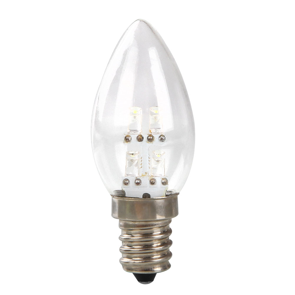 Hot E12 LED 0.5W Candle Light Bulb DC 220V 80LM White/Warm White Lighting Color eBay