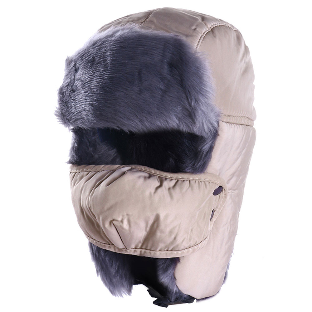 ED5C Fur Ushanka Cap Ski Hat Men/'S with Earflap Skiing Windproof Trooper