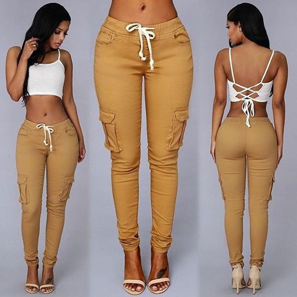 A31A Cotton Casual Jean Lady Party Home Long Pants Outdoor Women Women Trousers