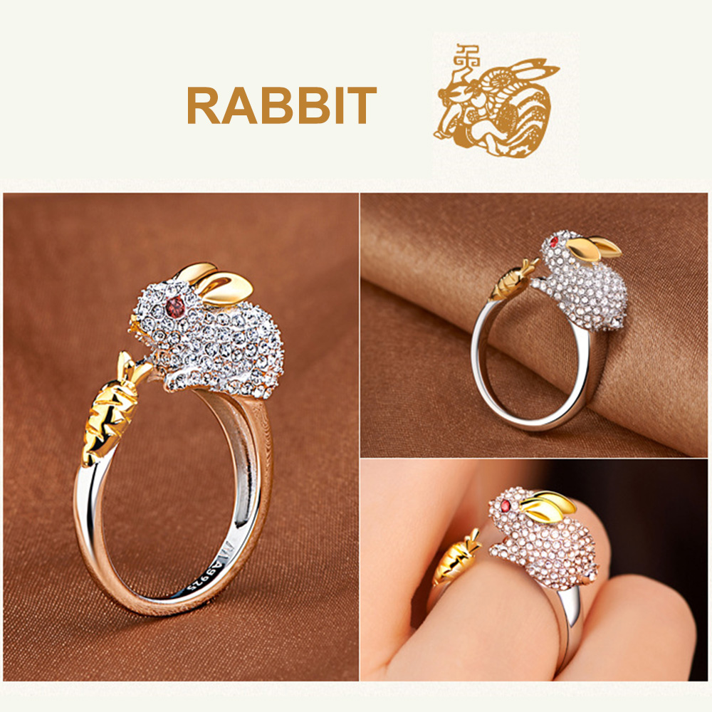 4C72 Fingerring Strass Ag925 Silber Kristall Dame Frauen Für