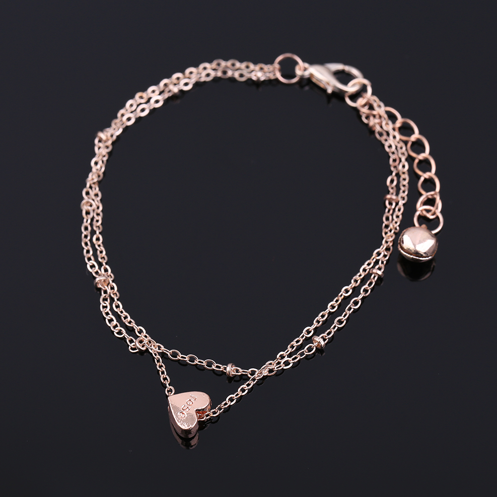 Charm Women Rose Gold Anklet Ankle Love Bracelet Barefoot Sandal Foot