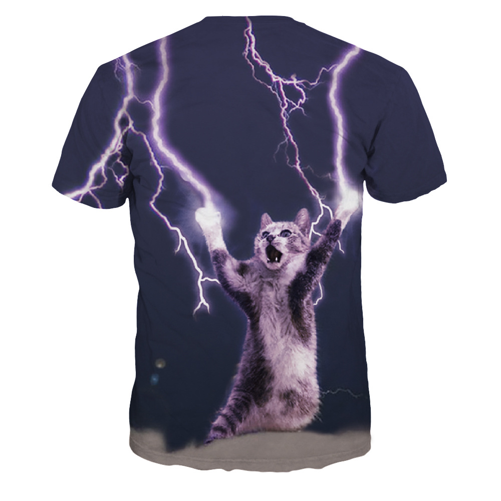 TShirt Teeshirt Unisex Kitten lightning cat Laser Cats sport Clothing