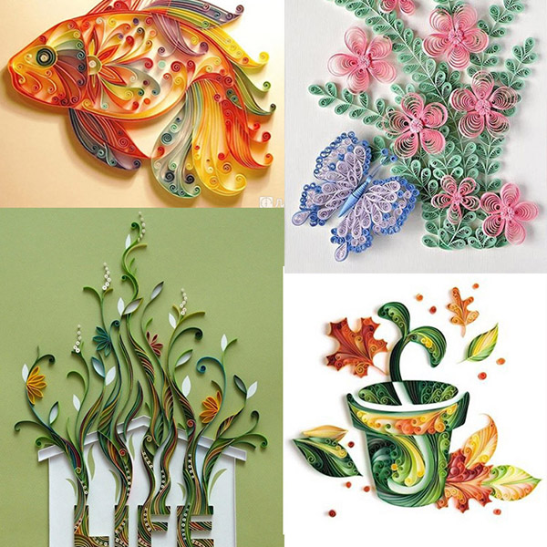 6pcs/set Paper Quilling kit Strip Board Mould Craft Tweezer Scrapbooking eBay