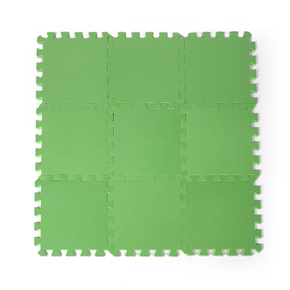 3 Color Green 9pcs Eco Soft Foam Interlocking Foam Floor Mat Play