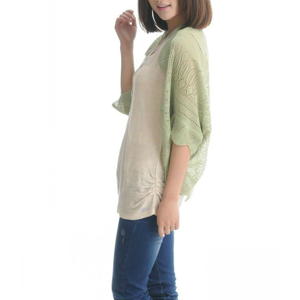 Women Ladies Crochet Slim Kimono Tops Hollow Coat Floral Cardigan