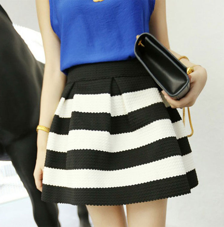 A Line Black Skirt Short - Skirts