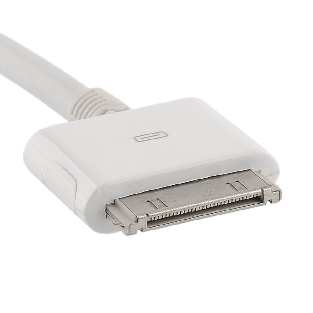 New White 30PIN Dock Extender Cable For Apple iPhone Touch Male to