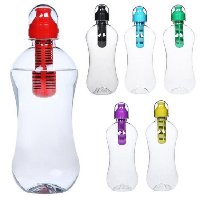 550ml Water Hydration Filter Bobble Bottle Drinking Outdoor 6 Colors
