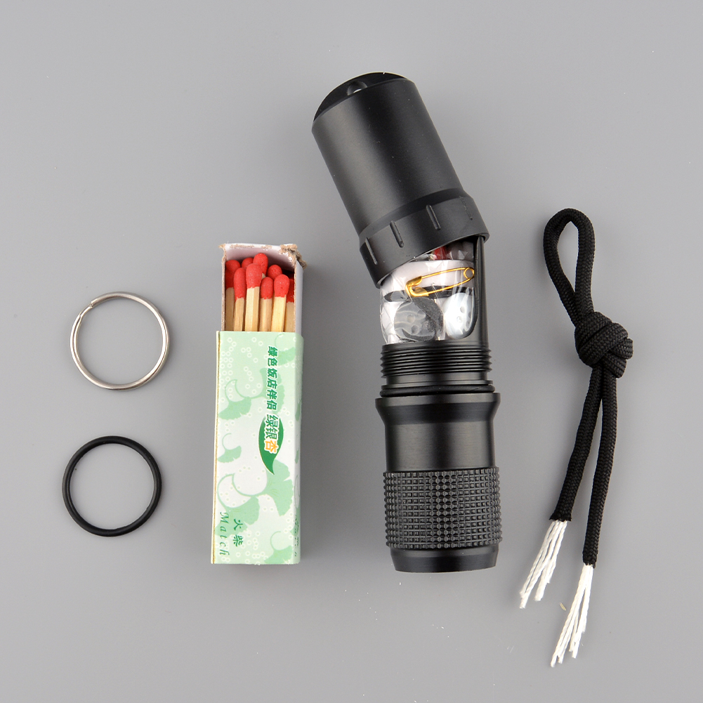 Survival Waterproof Pill/Match Case Box Container w/ORing Gear Tool