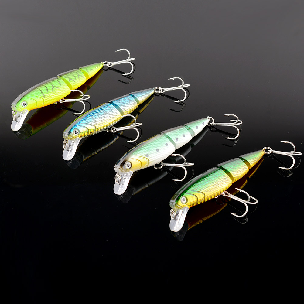 Swimbait Jointed Fishing Lures Fish Hook Bait Bass 3 Sections Colorful 10cm eBay