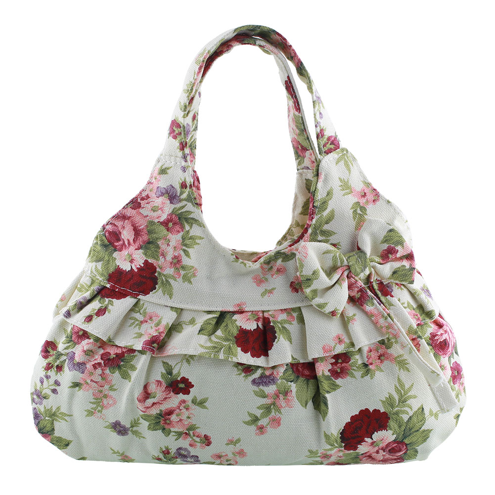 New Women Lady Floral Flower Leopard Print Canvas Handbag Shoulder Bags