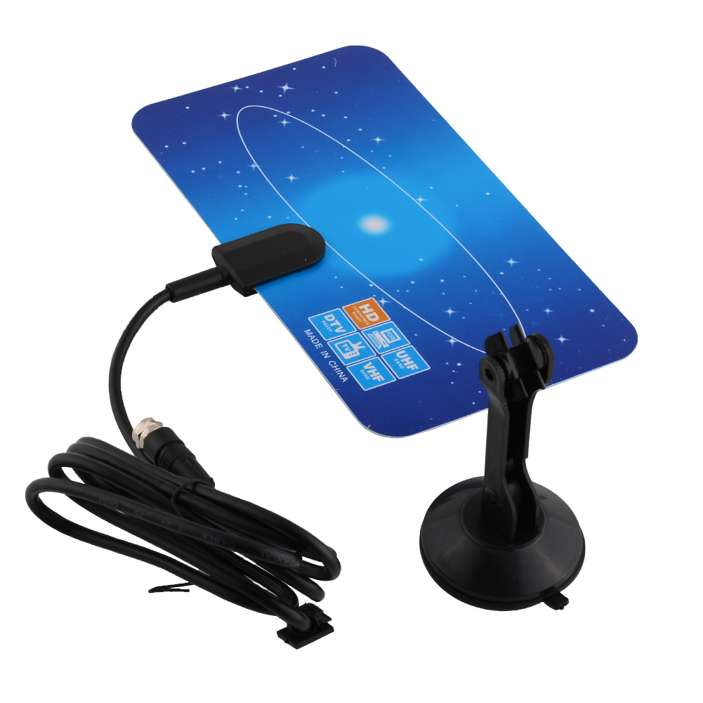 Digital Indoor TV Antenna HDTV DTV Box Ready VHF UHF PC Flat Design