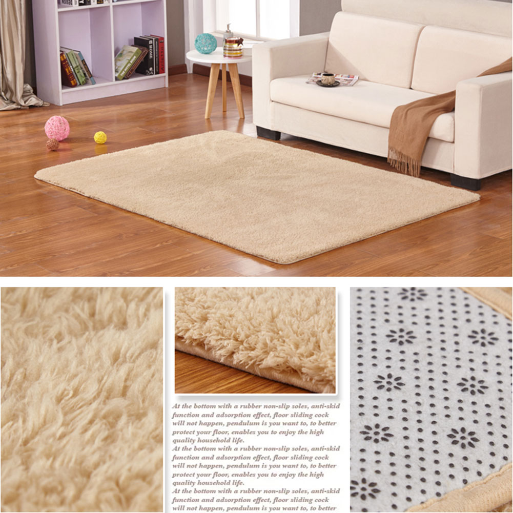 AntiSkid Fluffy Shaggy Area Rug Carpet Comfy Absorbent Floor Mat 80X50CM 7Color