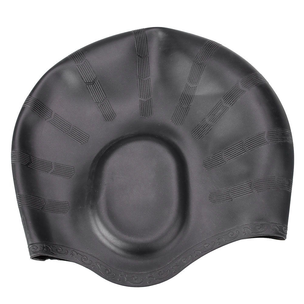Ear Protection Silicone Swimming Cap Waterproof Swim Stretch Hat Adult